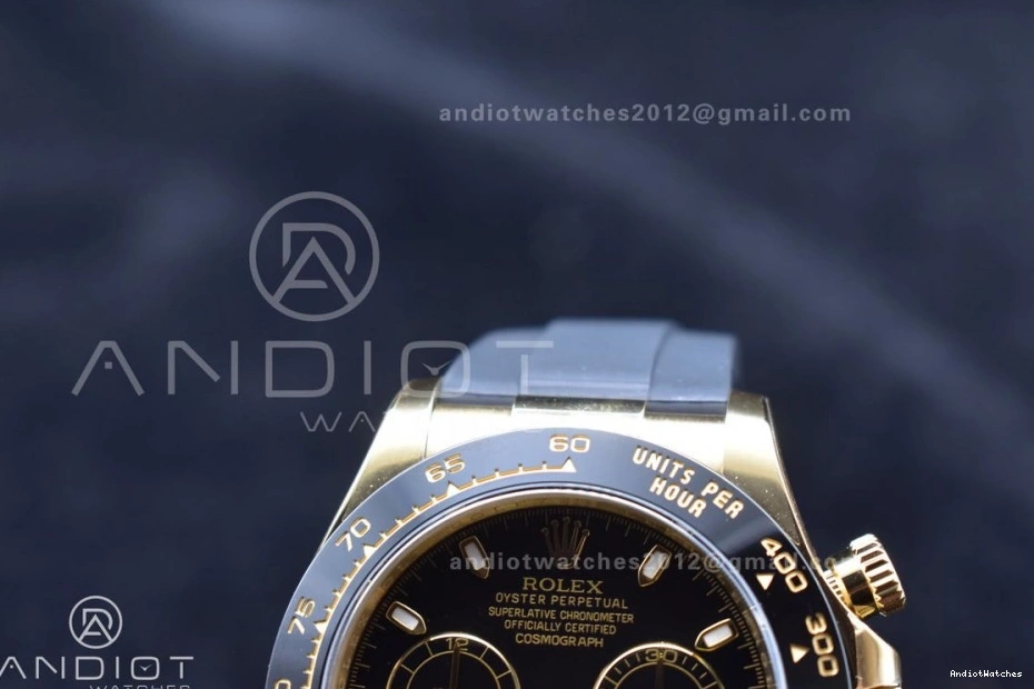 Best 759 Daytona 116518 Black Oysterflex 1:1 Dial Breathable SA Rubber Strap on Edition Clean 1202